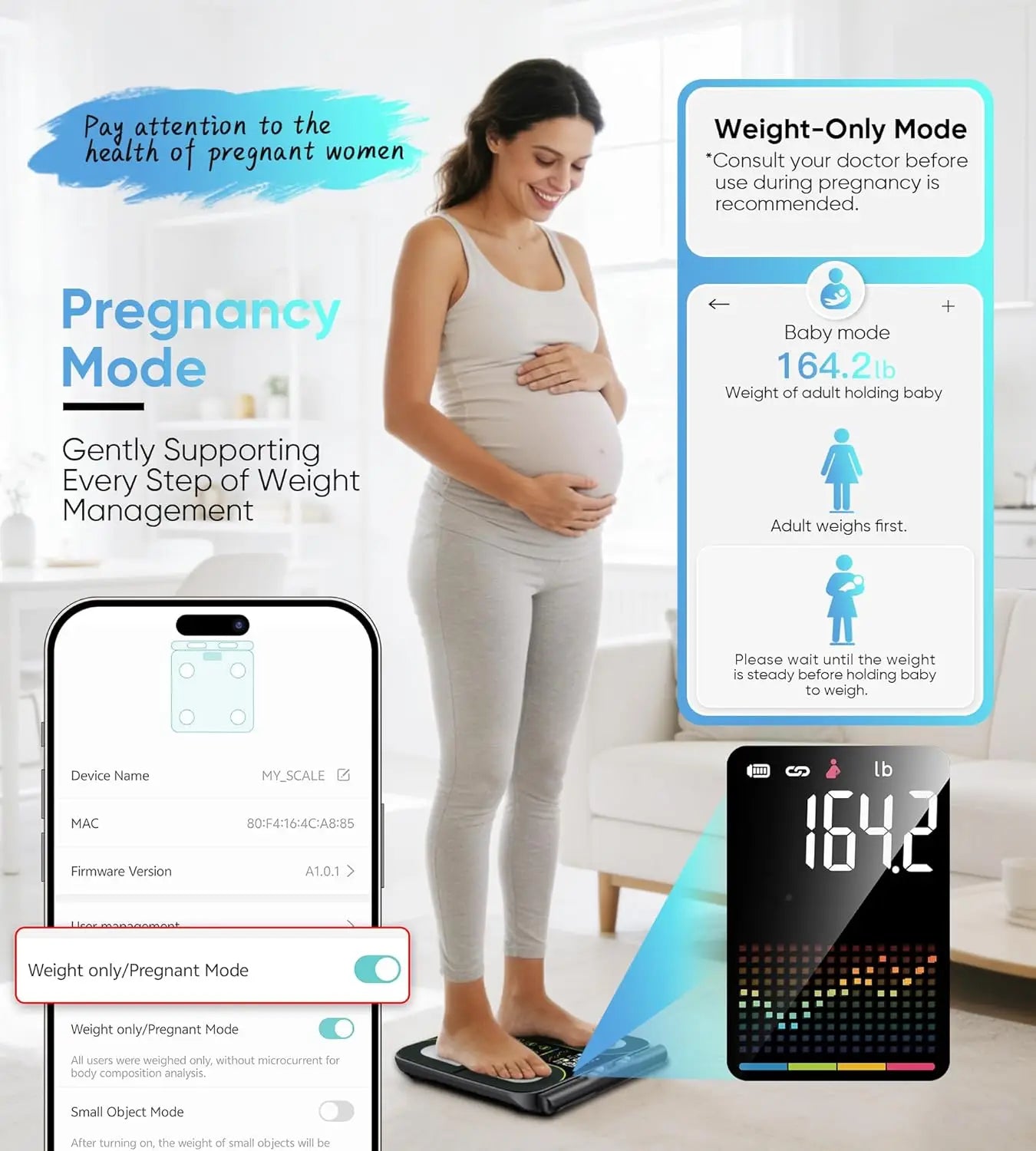 Smart Body Fat Scale With 8-Electrode Tech, BMI Analysis
