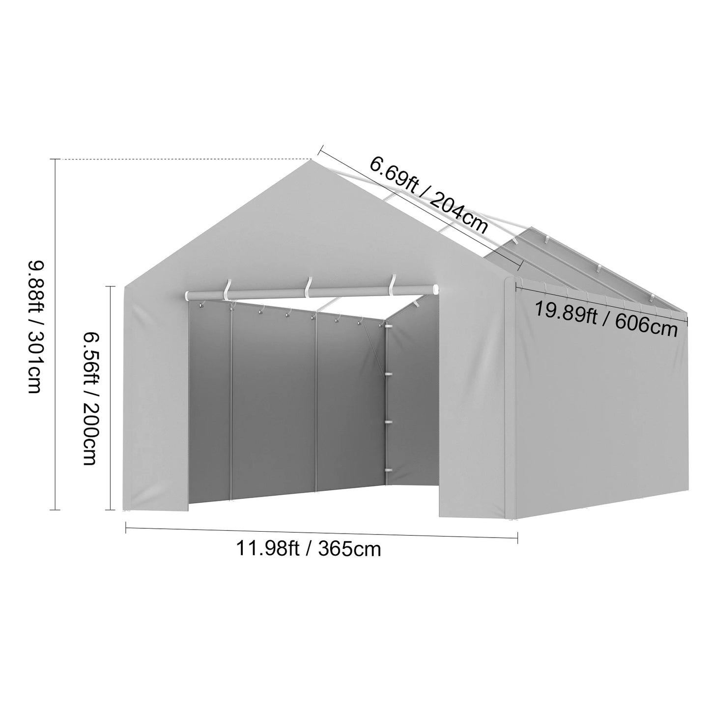SucceBuy Carport Replacement Canopy Cover Heavy Duty Waterproof UV Protected