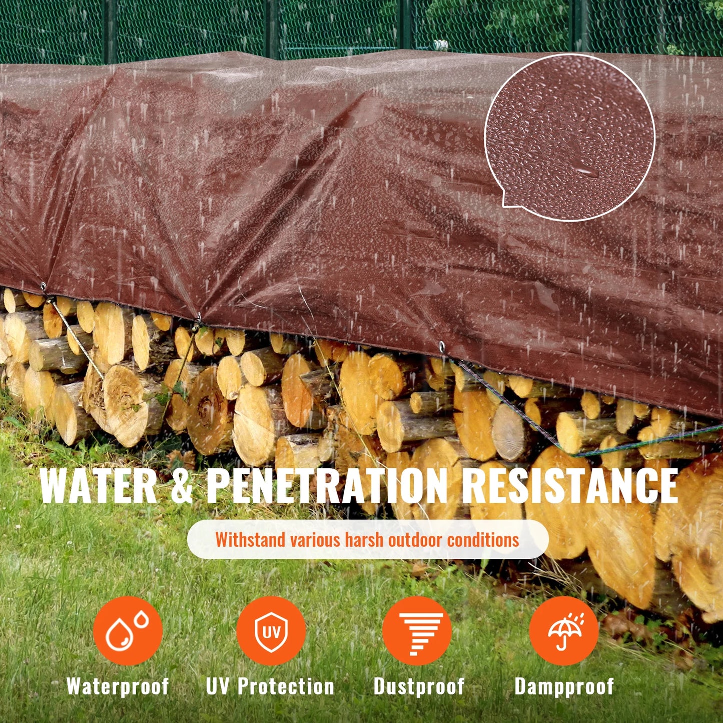 SucceBuy Heavy Duty Tarp Waterproof Tarpaulin With Grommets