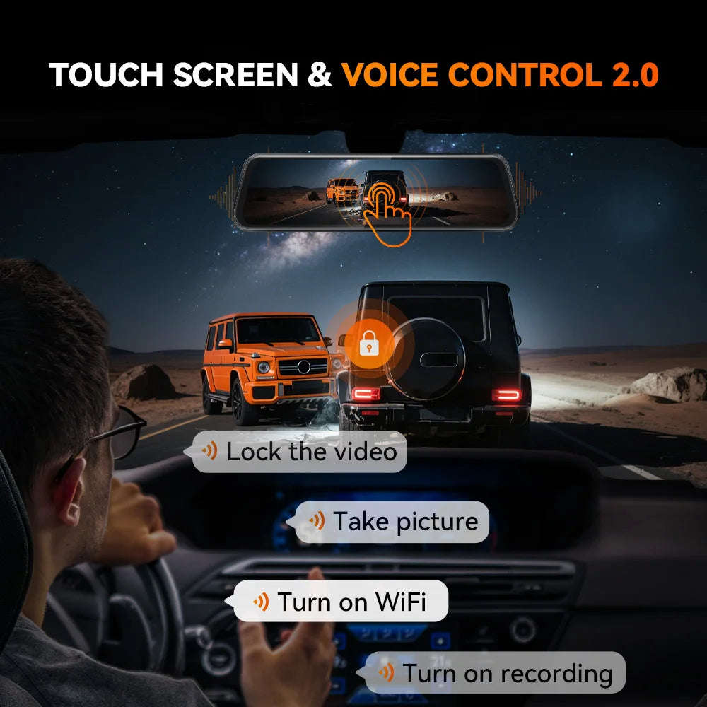 WOLFBOX M40 Dashboard Cam 4K Plus 1080P Front and Rear