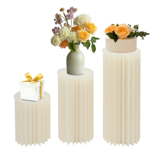 Wedding Party Flower Stand Cylinders Set Foldable Cardboard Centerpieces