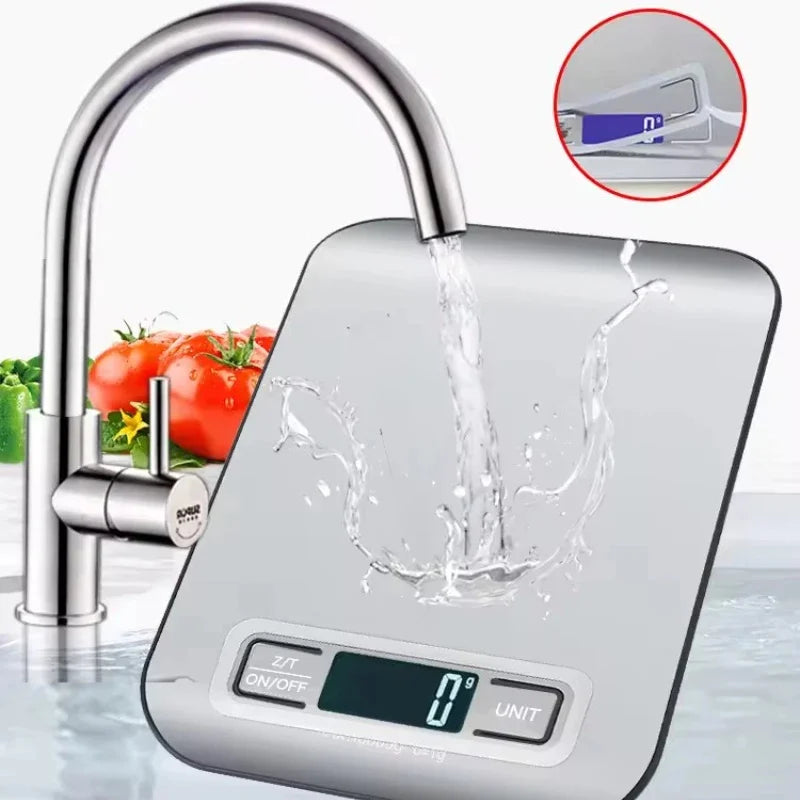 Digital Kitchen Scale With LED Display 5kg Capacity Stainless Steel