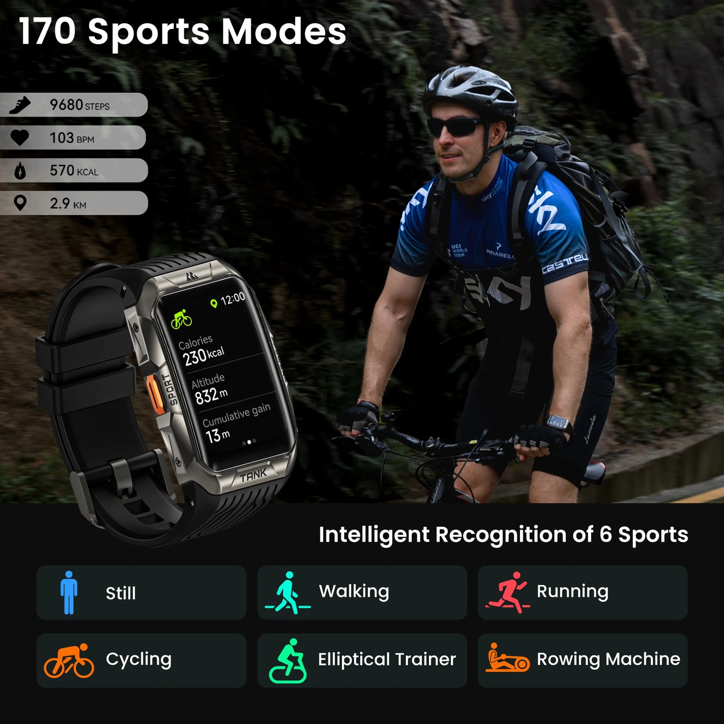 KOSPET TANK X2 Smart Watch IP69K 5ATM Waterproof AMOLED