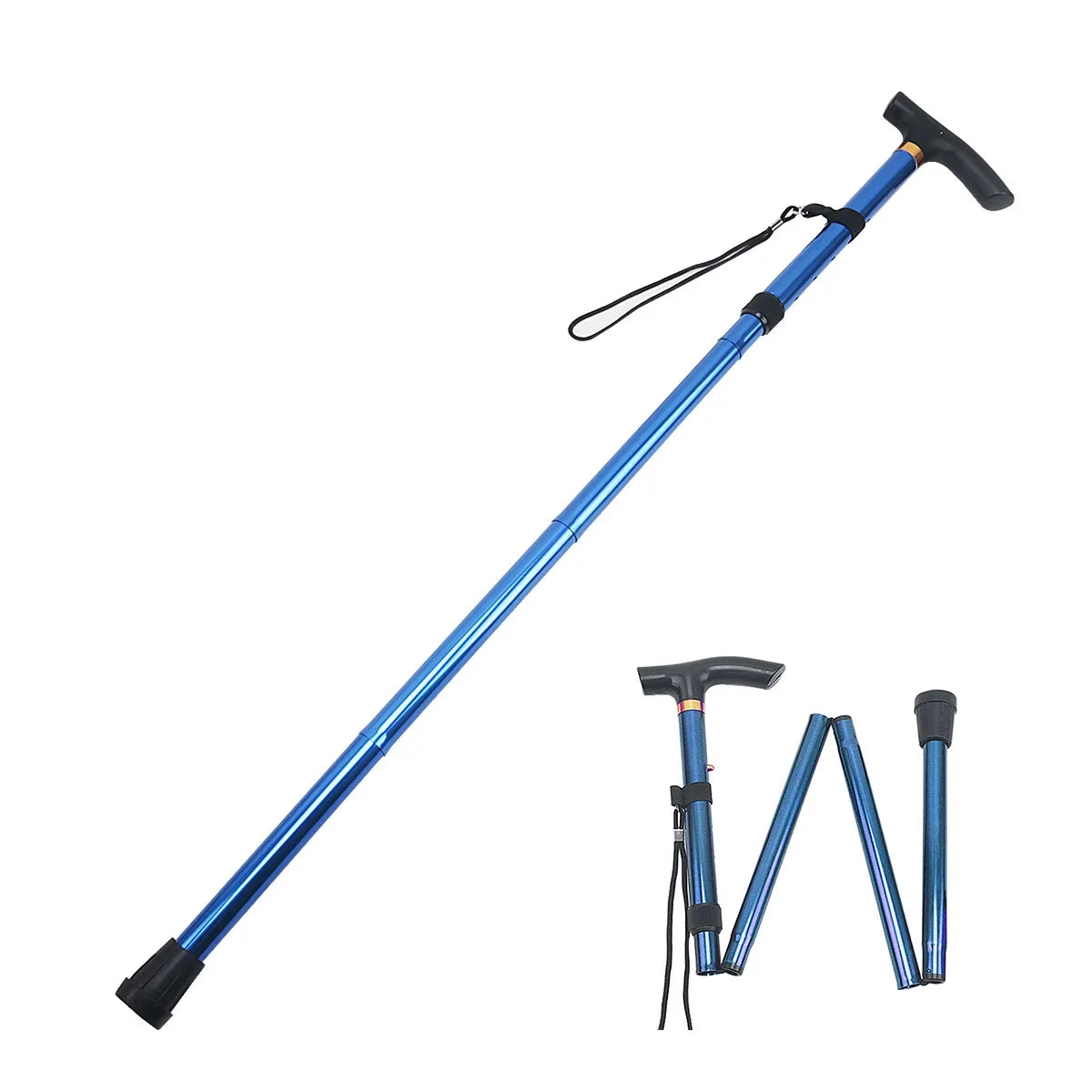 Adjustable Telescopic Folding Aluminum Walking Stick Non-Slip Grip