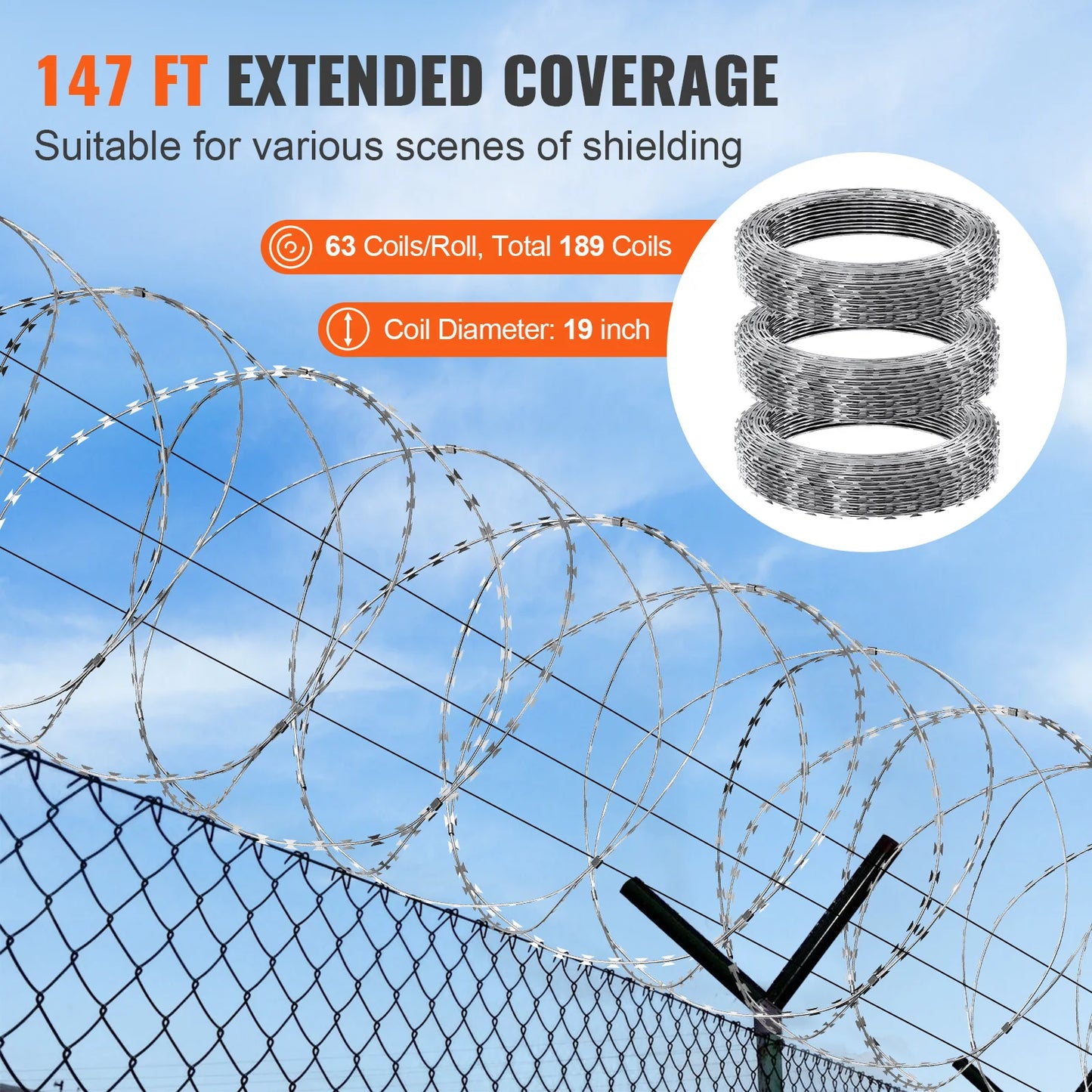 SucceBuy Double Spiral Barbed Wire Fence Rolls for Garden