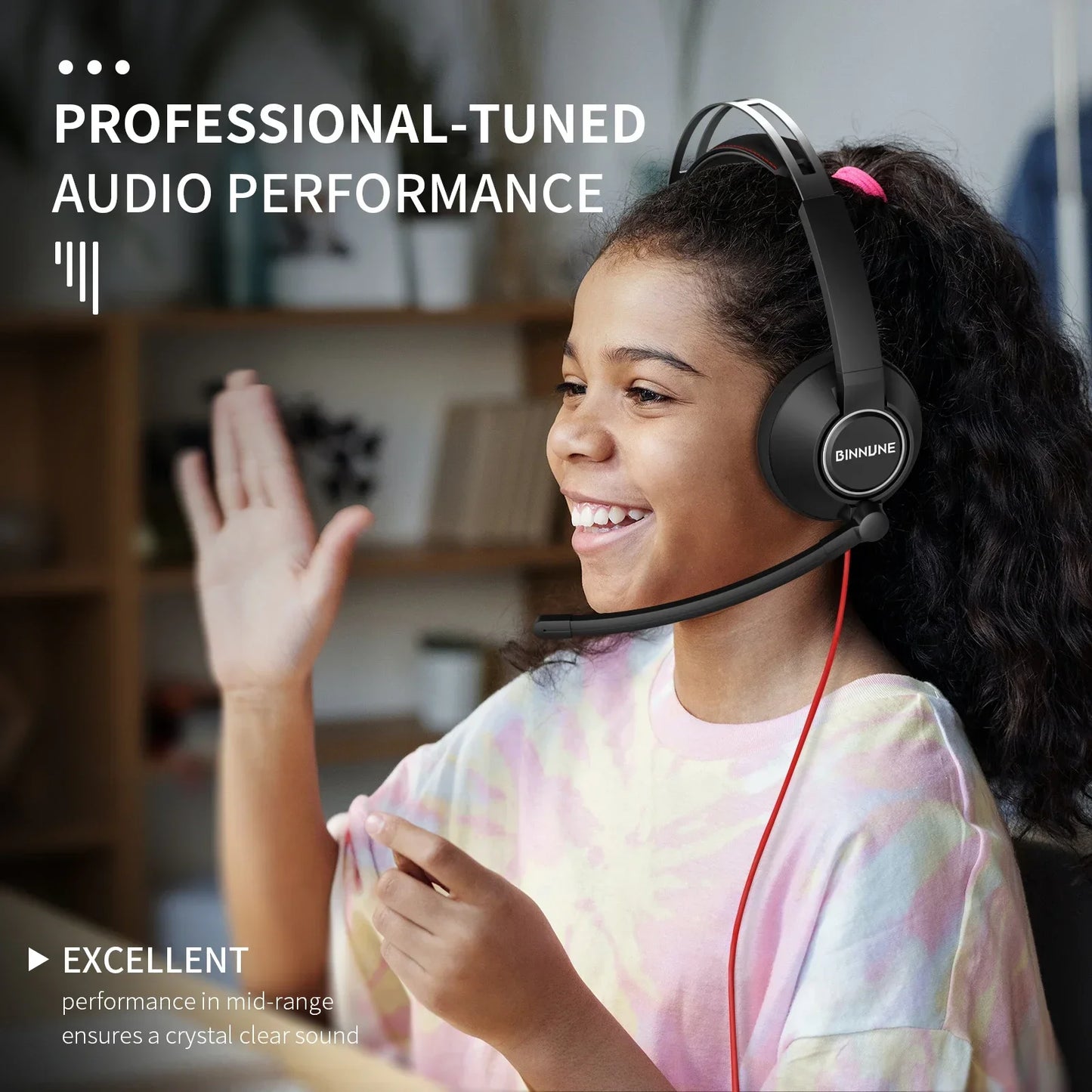 BINNUNE Wired Headset With Microphone For Laptop And PC Noise Canceling
