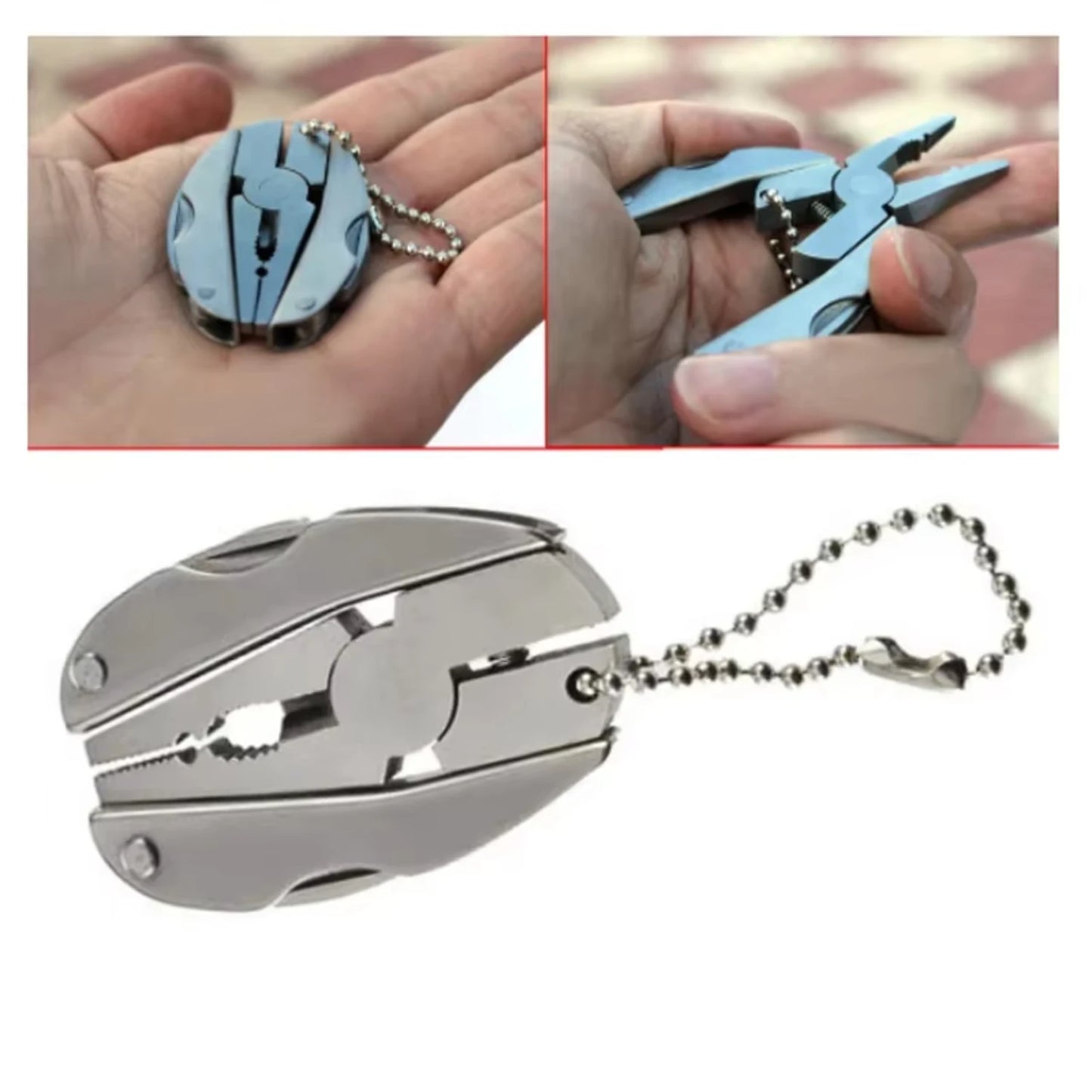 LISME Portable Folding Pliers With Keychain Screwdriver