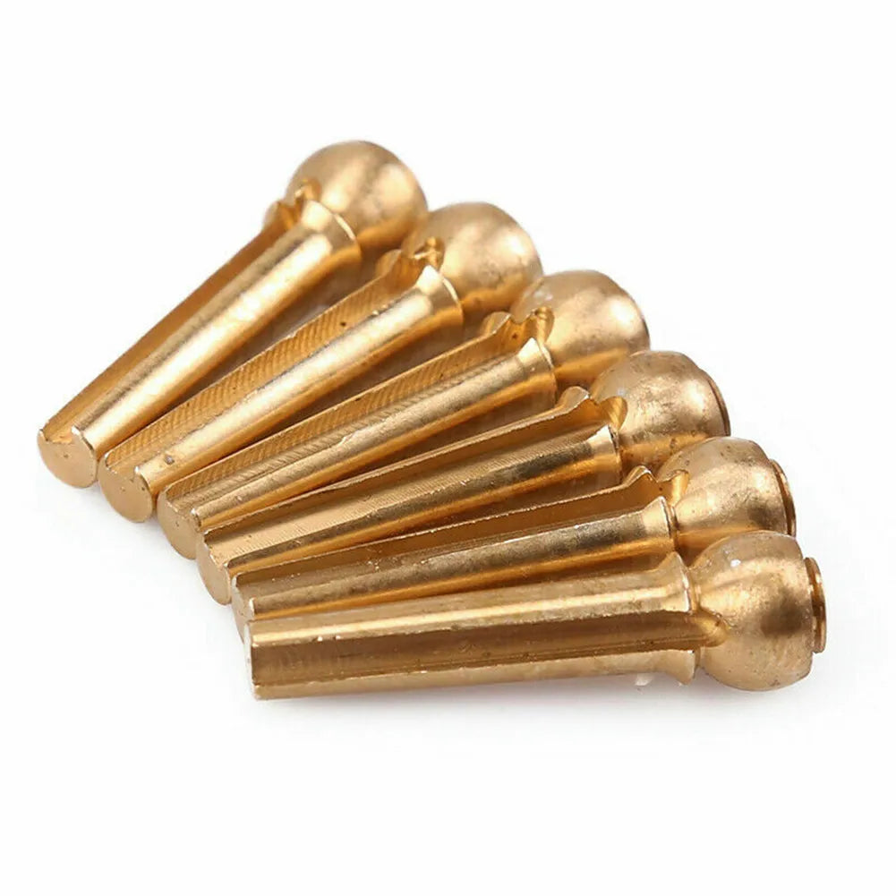 Brass Guitar Bridge Pins Set For Acoustic And Electric Guitars