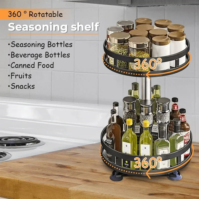 360 Rotating Spice Rack Organizer for Kitchen Seasonings