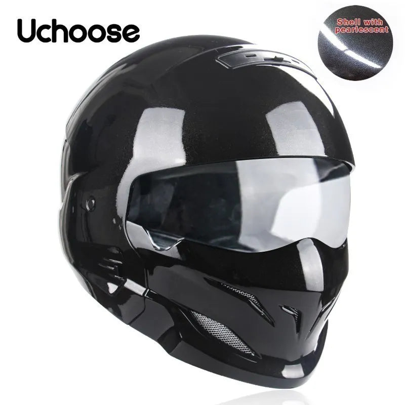 Combination Helmet Detachable Multi-purpose Combination Helmet Motorcycle Locomotive Personality Half Predator Helmet