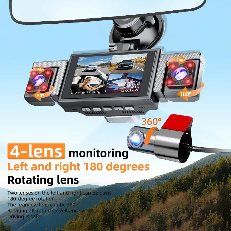 MUÜBAER 4K 360 Degree Dashboard Camera With GPS And WiFi