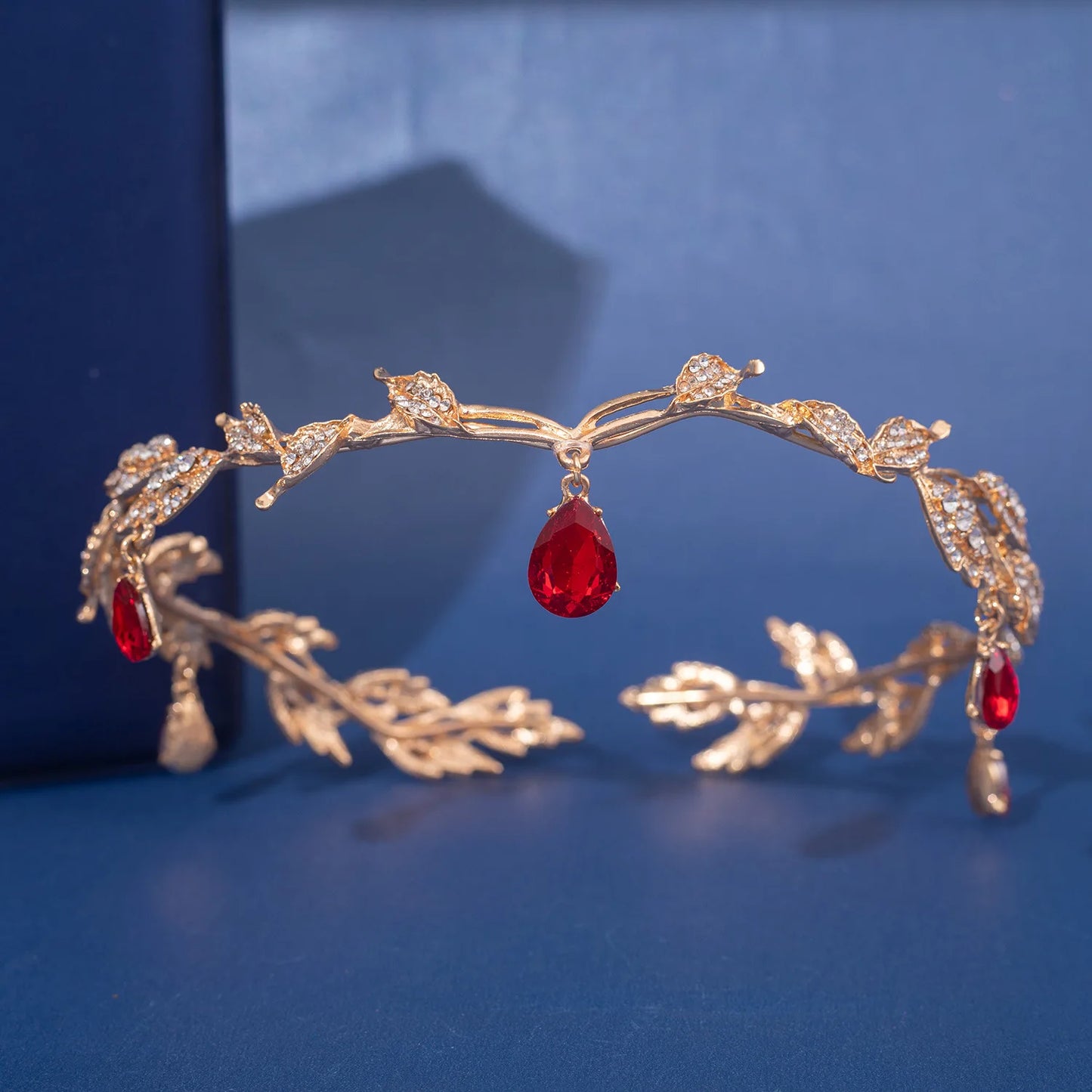 Crystal Rhinestone Waterdrop Tiara Crown Headband For Wedding