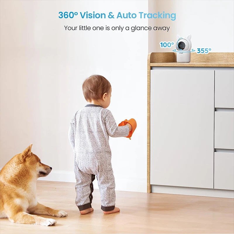 IEGEEK 1080P PTZ Indoor Baby Monitor With Dual Cameras
