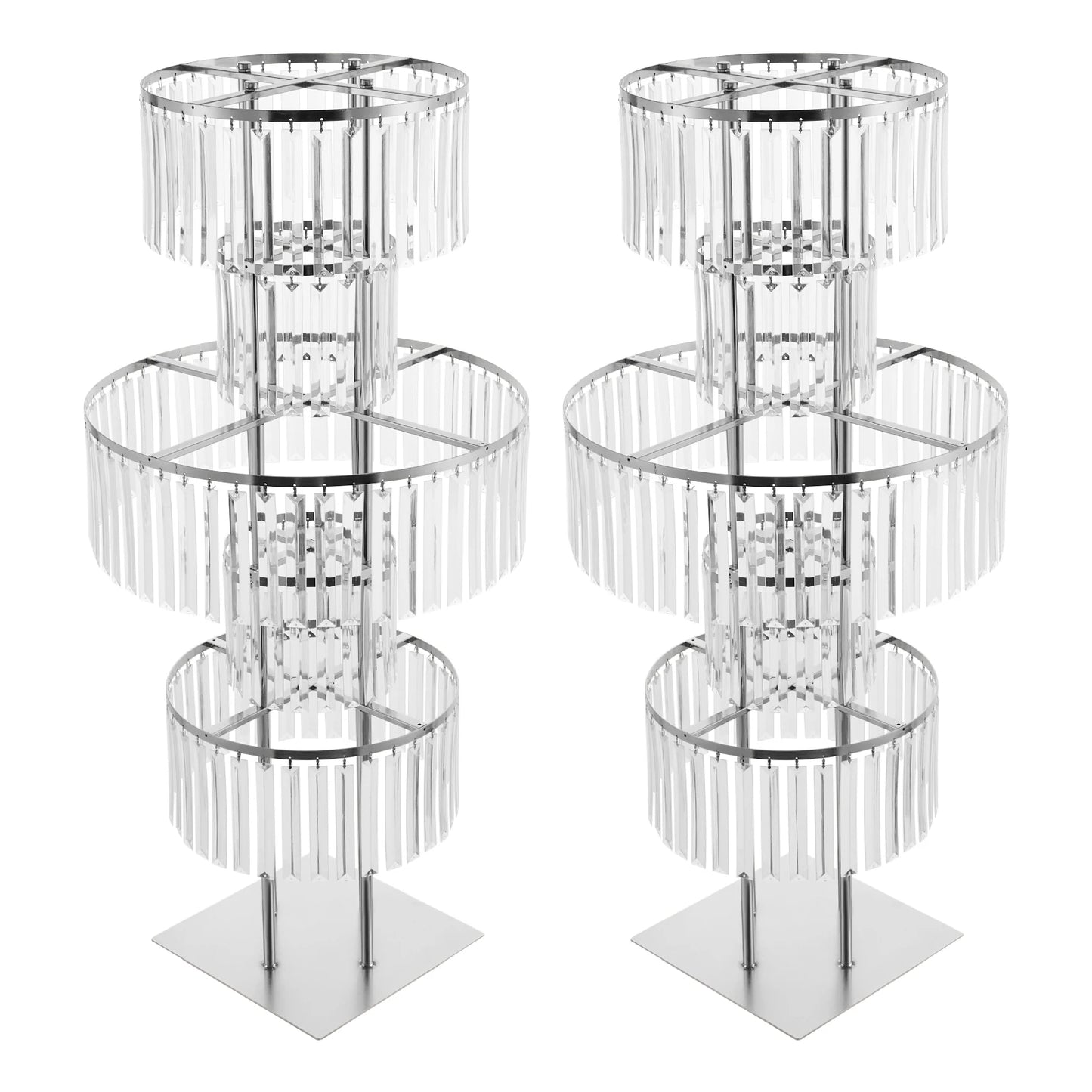 5-Tier Crystal Flower Stand Set for Wedding Centerpieces