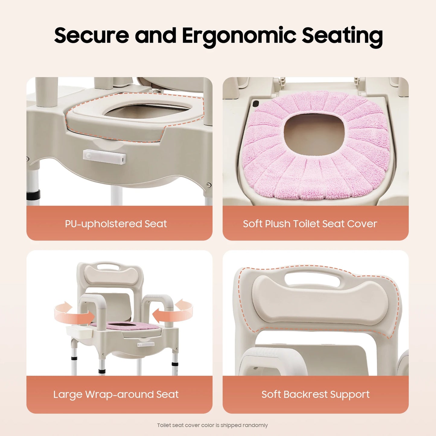 Bymaocar Toilet Chair For Elderly With Adjustable Height Aluminum