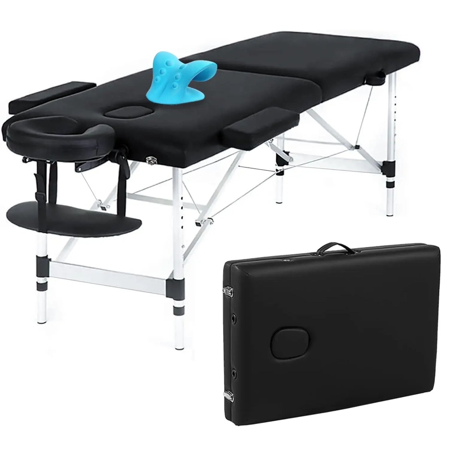 Portable Massage Table with Neck Stretcher, Light Weight 84 in Massage Bed Adjustable Lash Bed Tattoo Table for, Customized