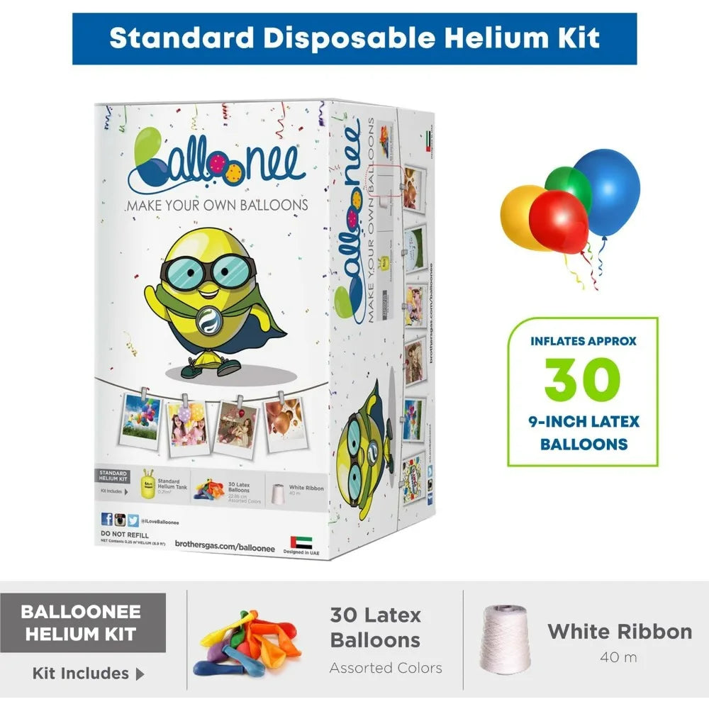 Balloonee Standard Disposable Helium Tank Kit For Balloons