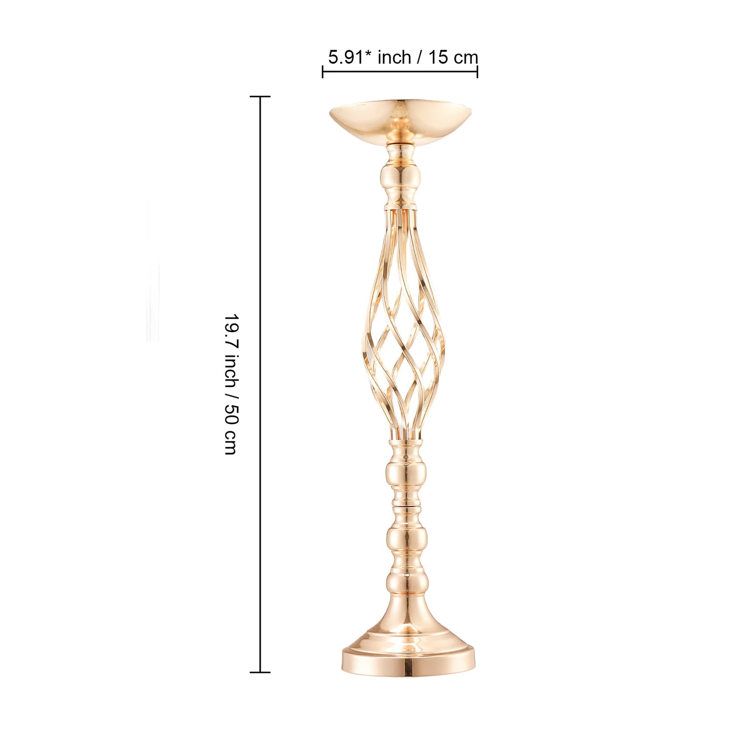 SucceBuy Crystal Wedding Flower Stand Metal Centerpiece Vase