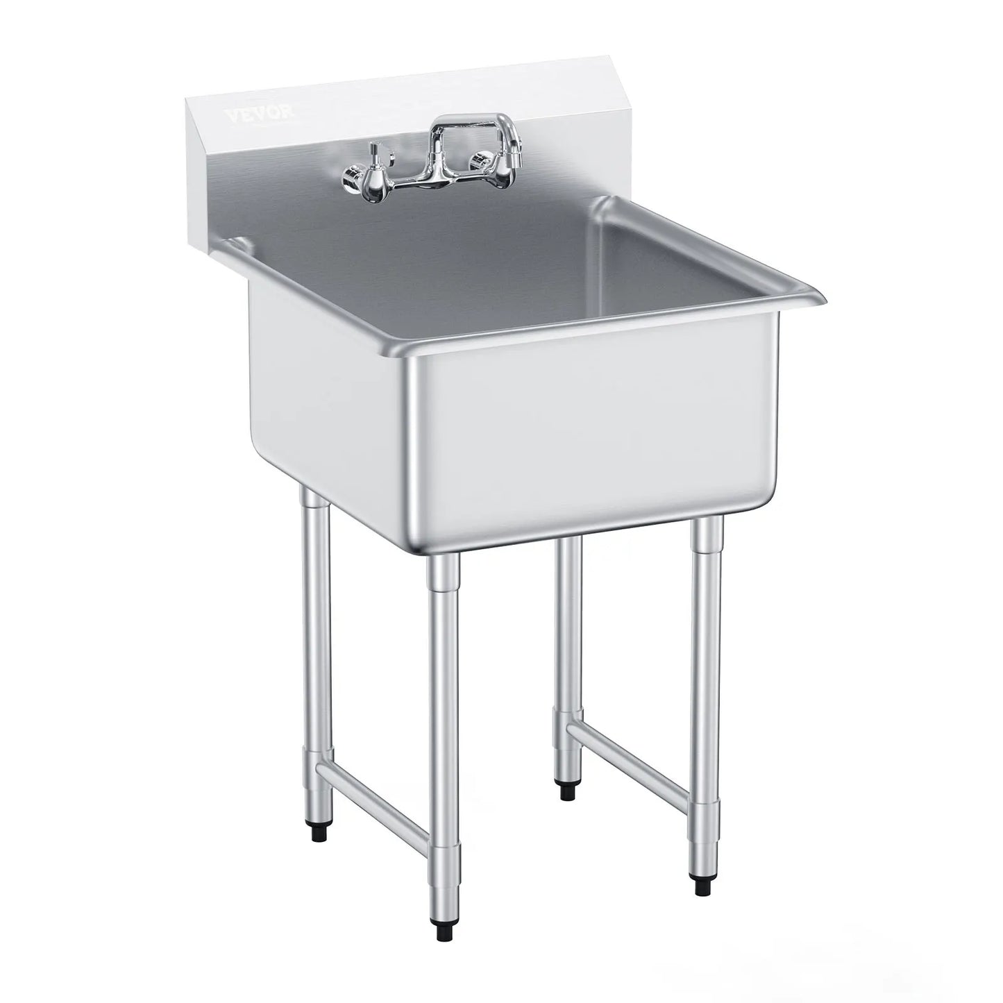 Stainless Steel Kitchen Prep Sink With Faucet For Restaurant