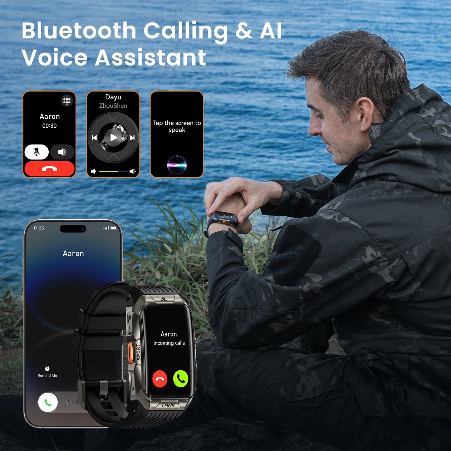 KOSPET TANK X2 Smart Watch IP69K 5ATM Waterproof AMOLED