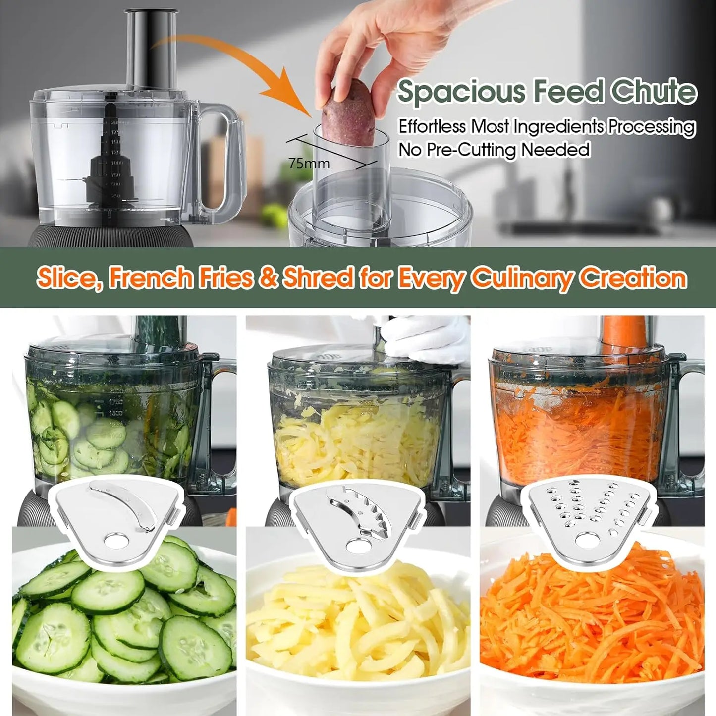 XMSJ All-In-One Food Processor And Blender Combo 700W