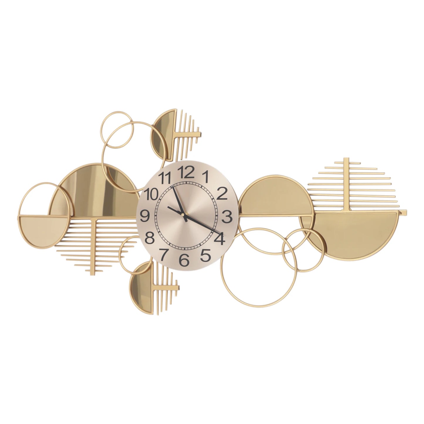 Creative Modern Metal Wall Clock Battery Operated Silent Minimalist Gold