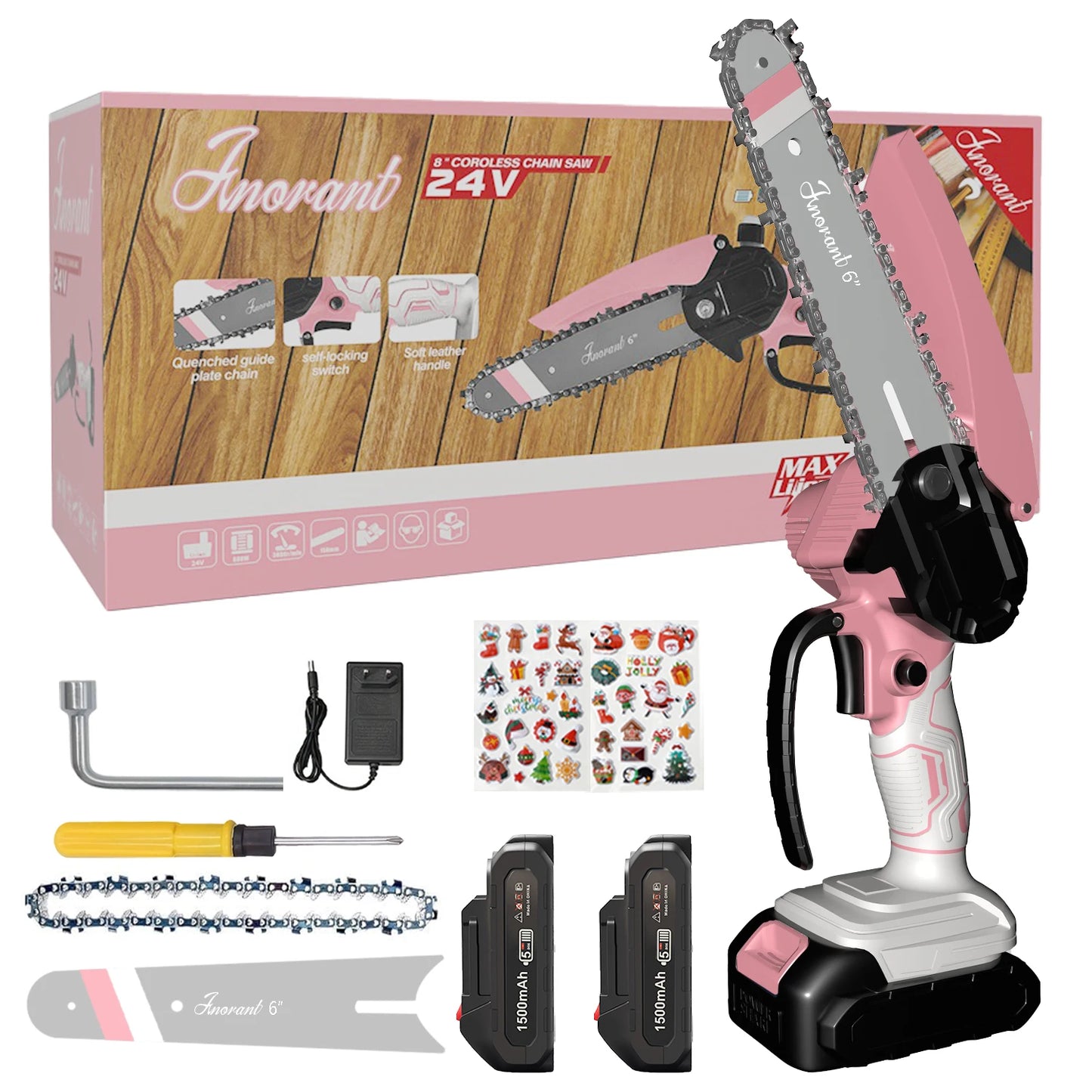 Cordless Chainsaw With Dual Batteries Portable Tree Cutter