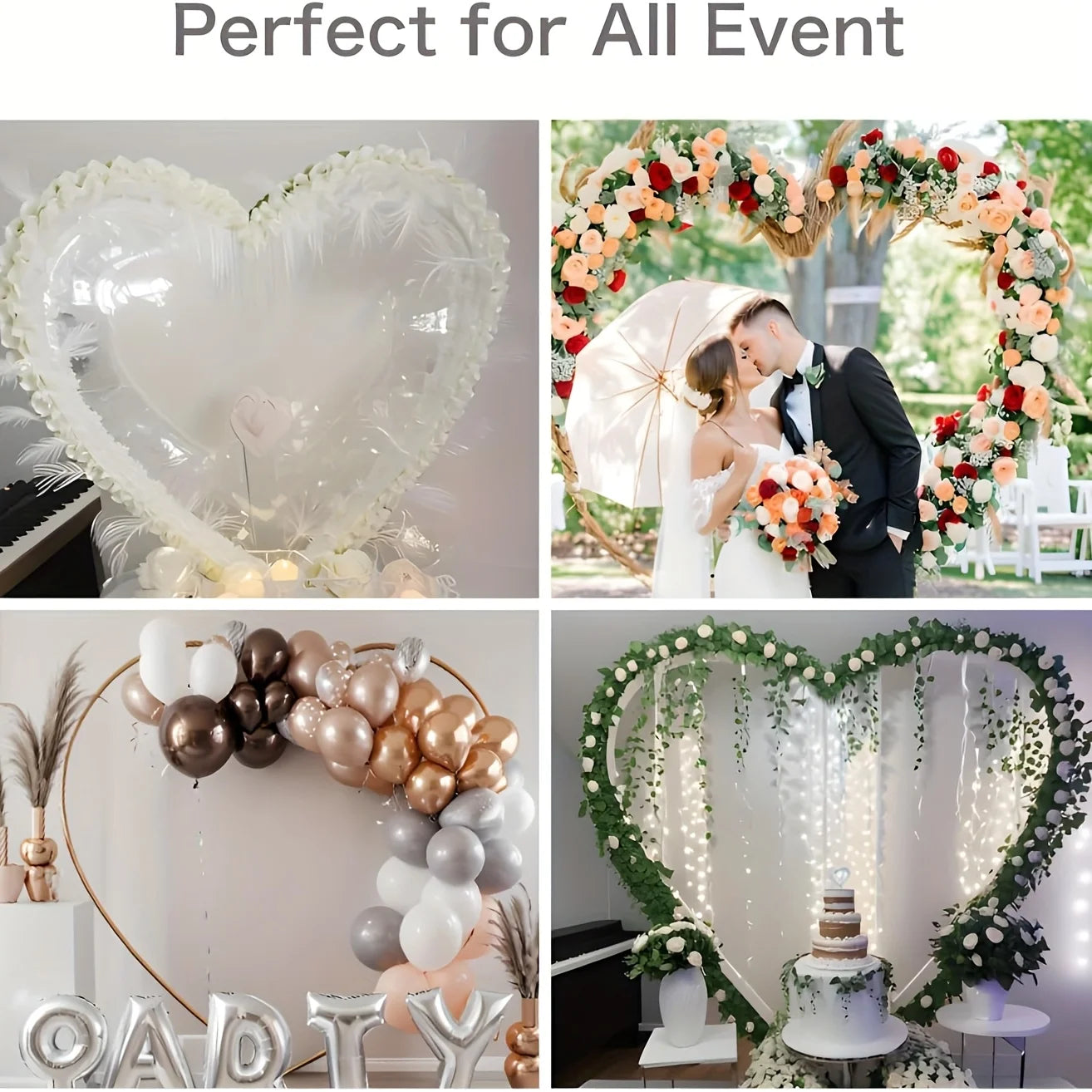 Heart Shape Wedding Metal Arch Backdrop For Photobooth Props