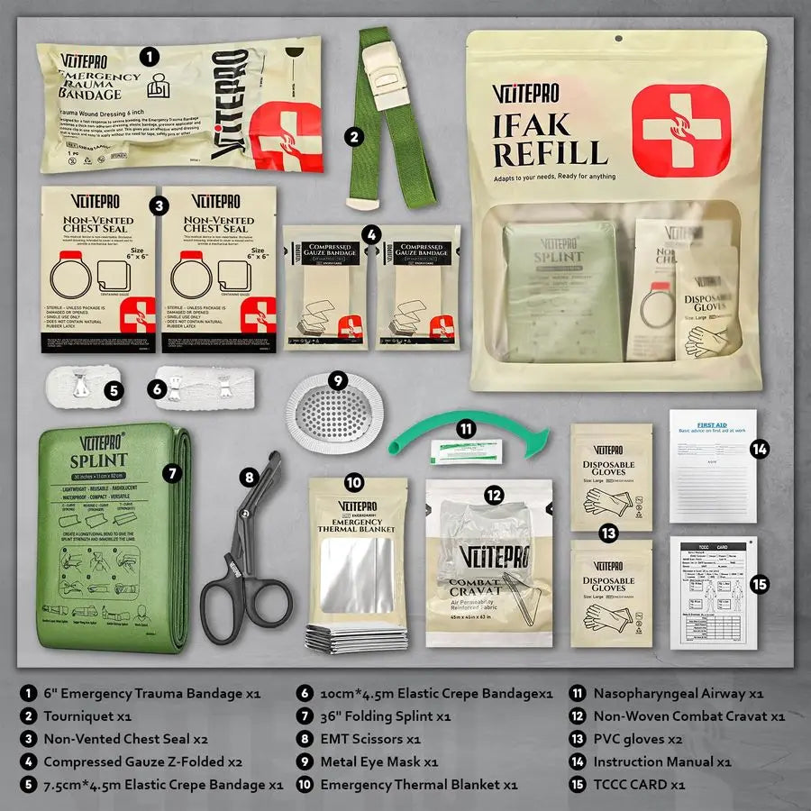 IFAK Trauma Kit Refill With Tourniquet And Chest Seal