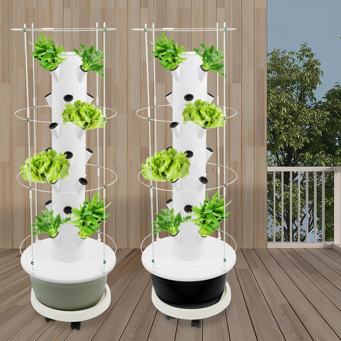 7-Tier Hydroponic Growing Tower With Pump And Timer