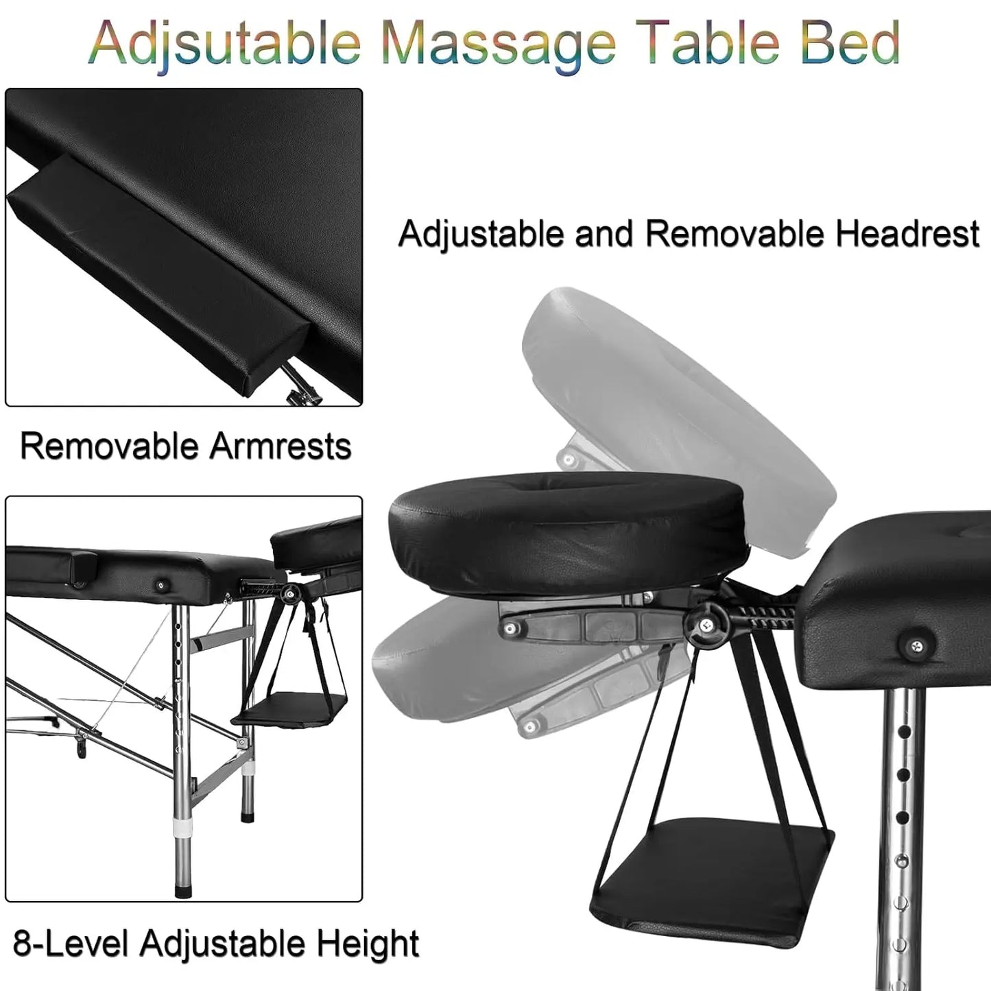 Portable Massage Table Foldable Massage Bed Folding Lash Tattoo Table Lightweight Spa Salon Facial Bed for, Customized
