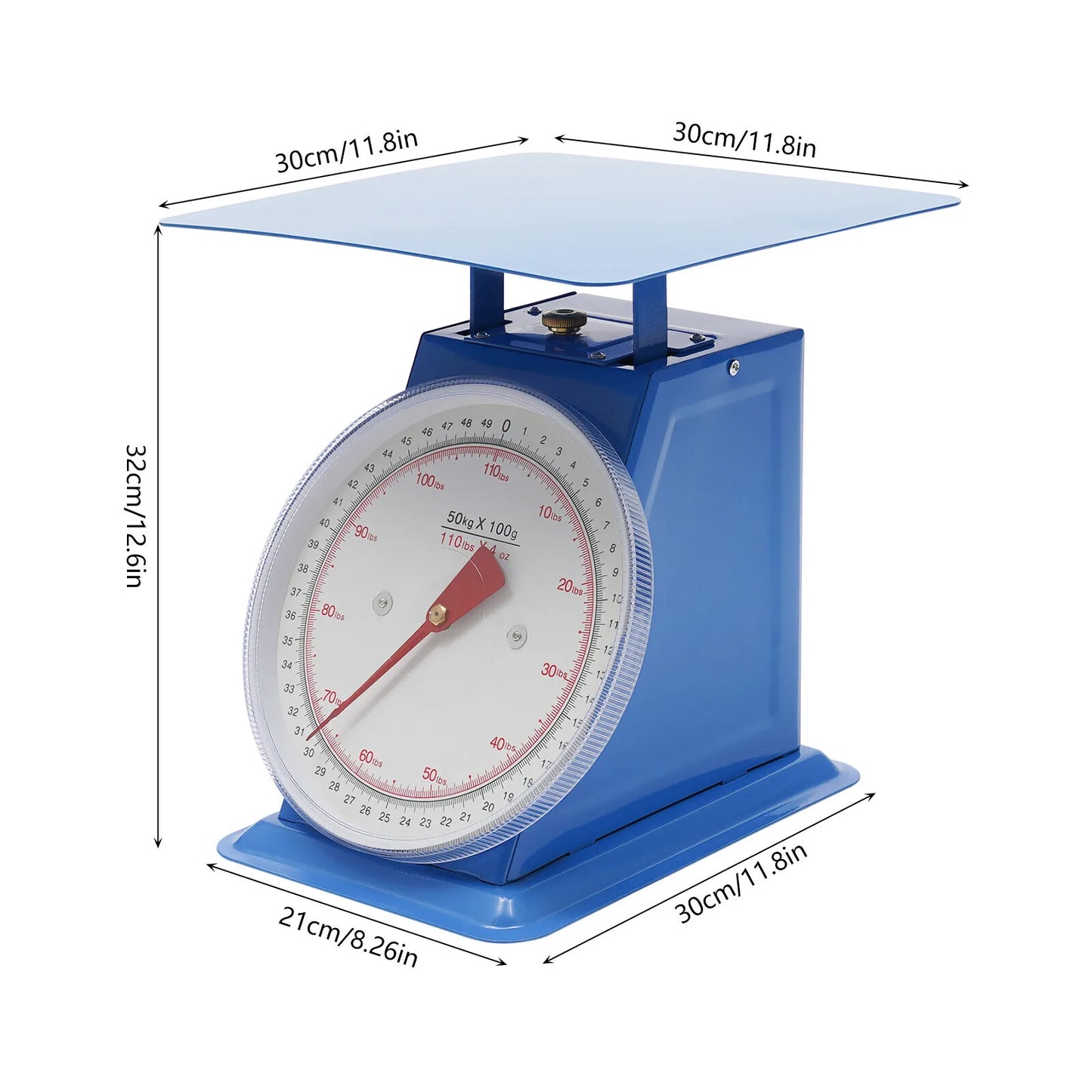 Mechanical Dial Scale 110 Lbs Capacity Dual Scale For Markets