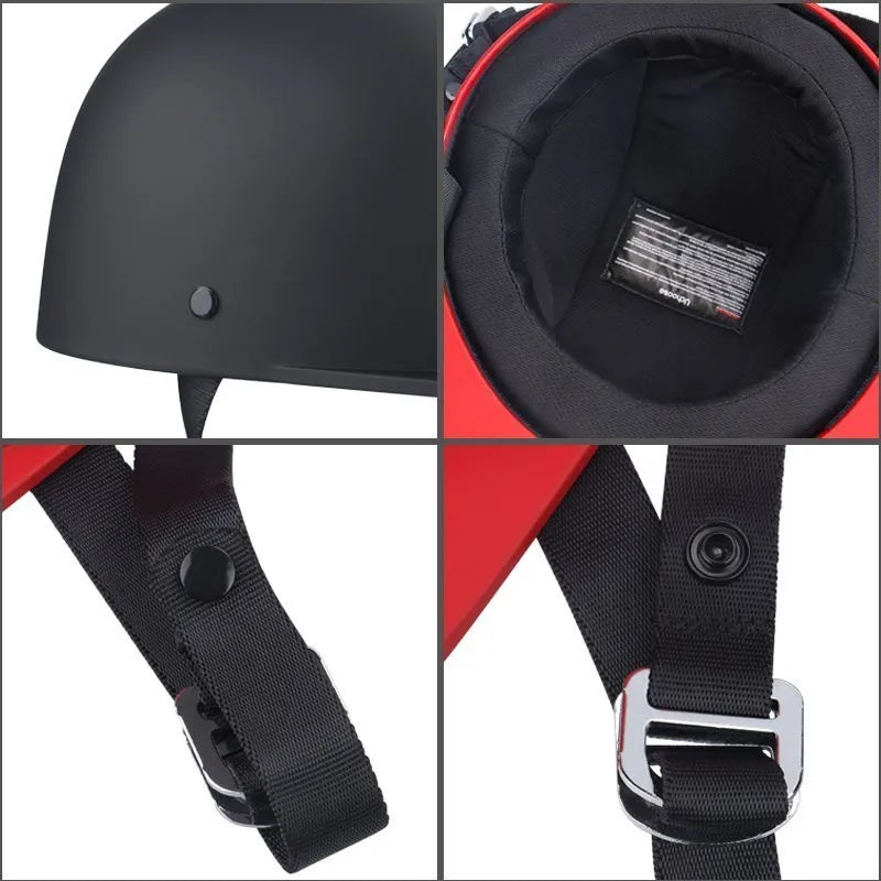 Uchoose Baseball Cap Helmet Motorcycle Vintage Retro Helmets Summer Open Face Scooter Cruiser Chopper Gangster DS Men Women Kid