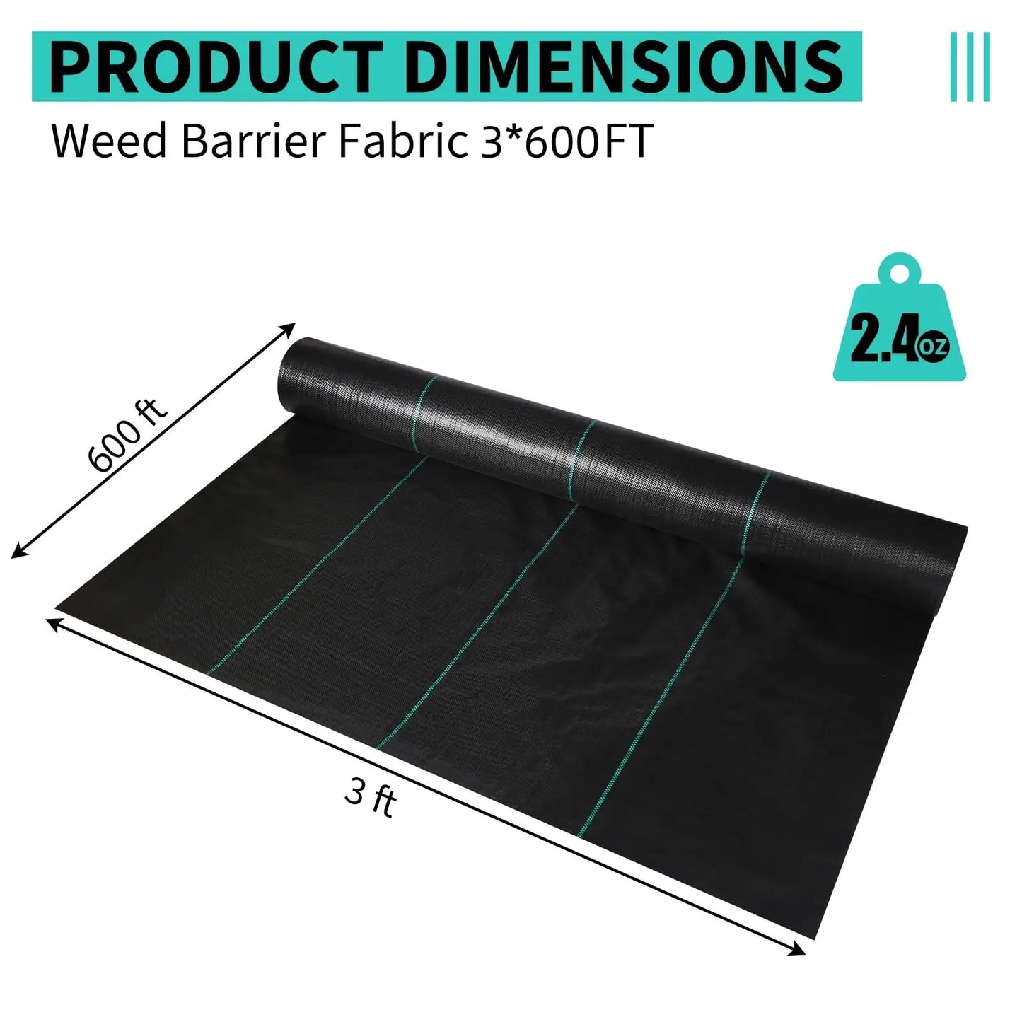 HiMISSH Weed Barrier Landscape Fabric Heavy Duty Woven Garden Cloth