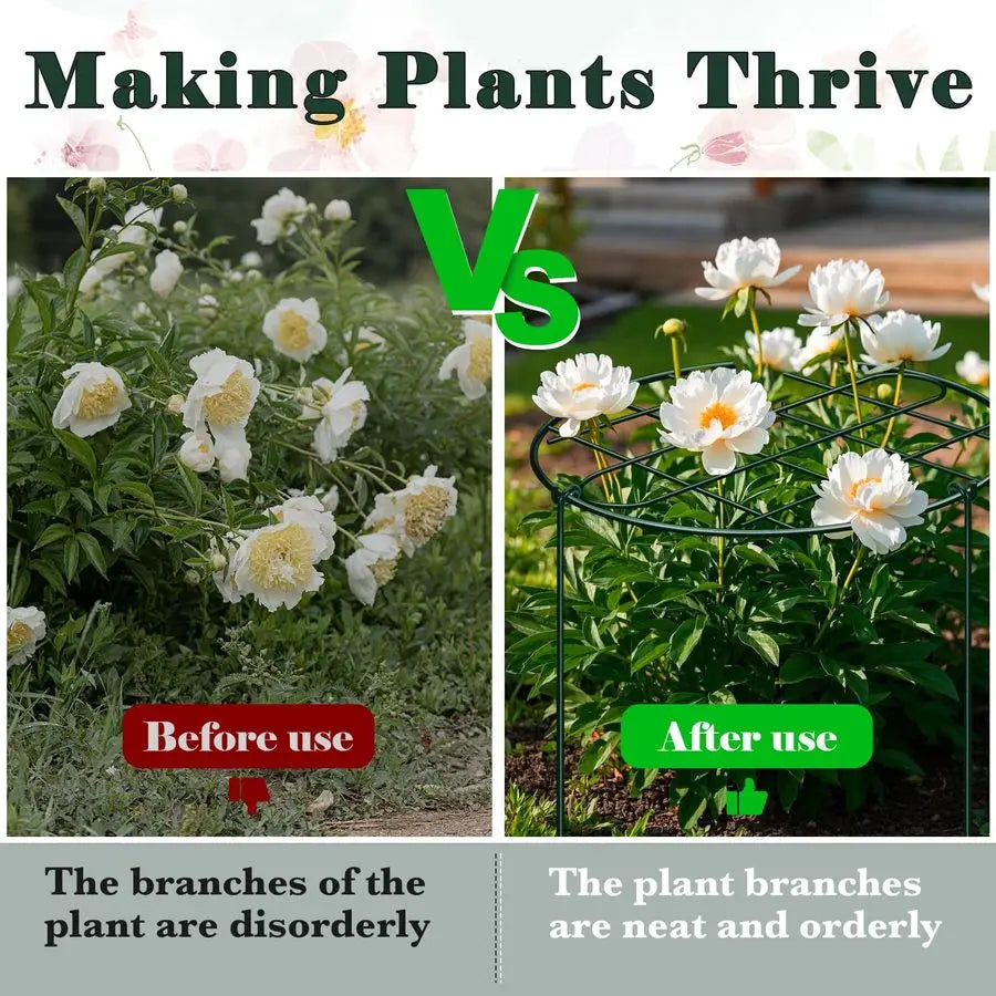 Grow Through Plant Supports Grid Top Three Leg Peony Cages