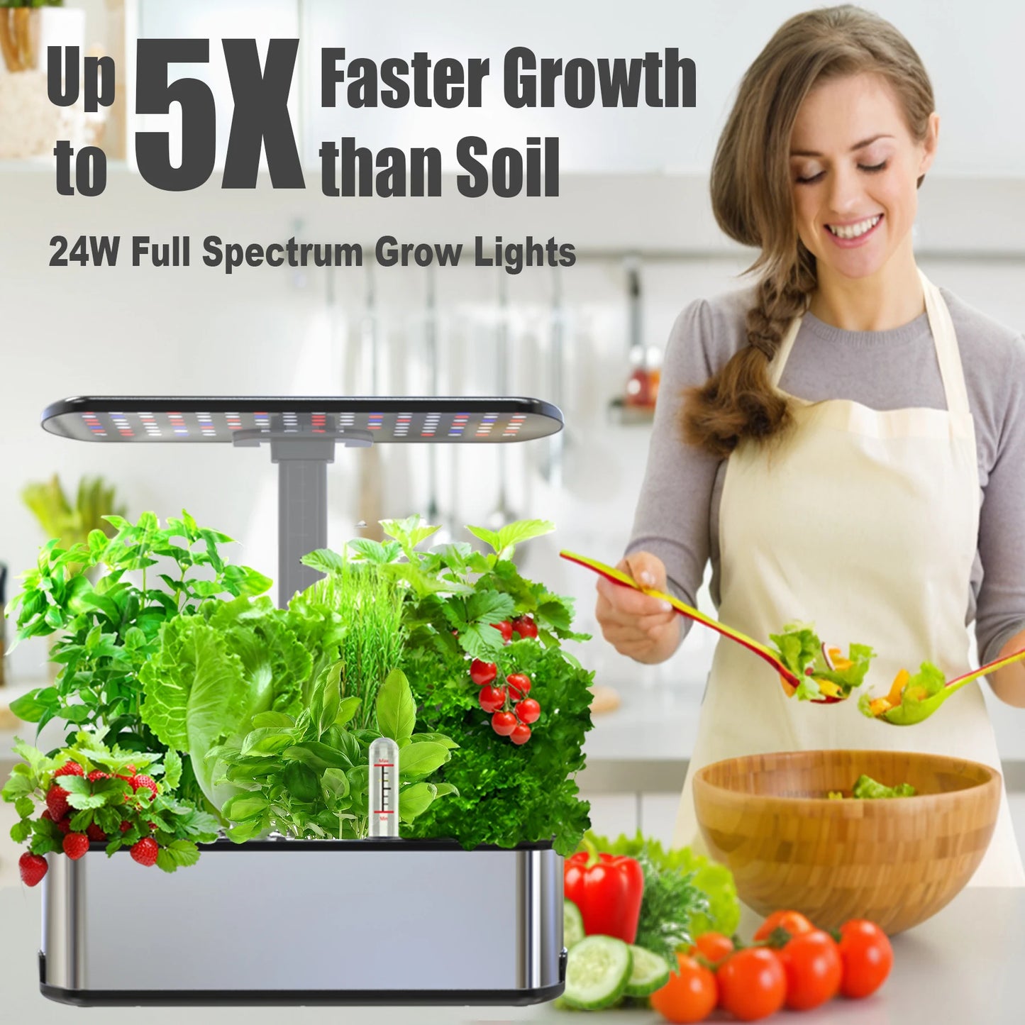 BHTNYOO Hydroponic Indoor Garden Kit with LED Grow Lights