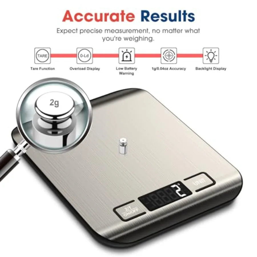 Digital Kitchen Scale 22lb With Tare Function For Baking