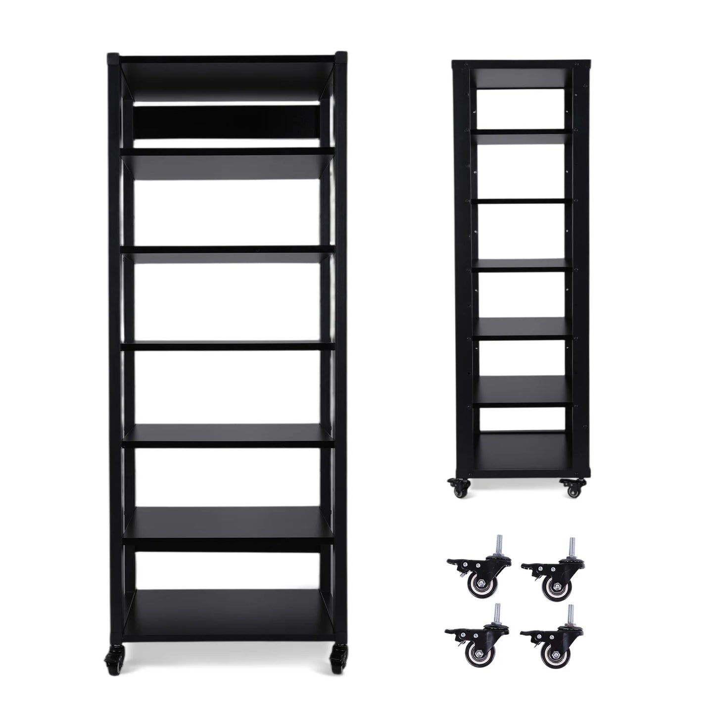 Audio Component Rack with Wheel Amplifier Rack Heavy Duty Audio-Video Shelving for CD Record Player Stereo Receiver AV Equipment