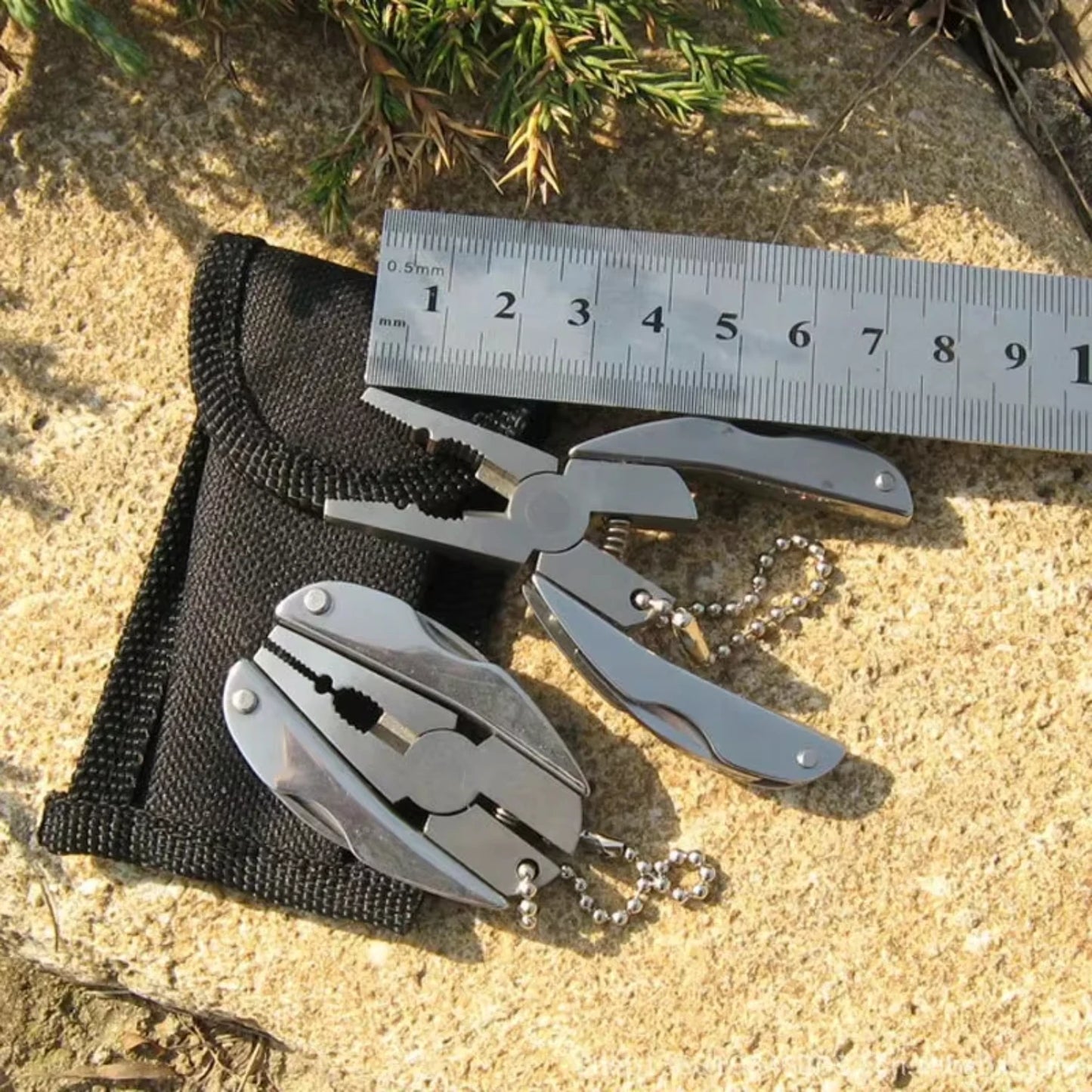 LISME Portable Folding Pliers With Keychain Screwdriver