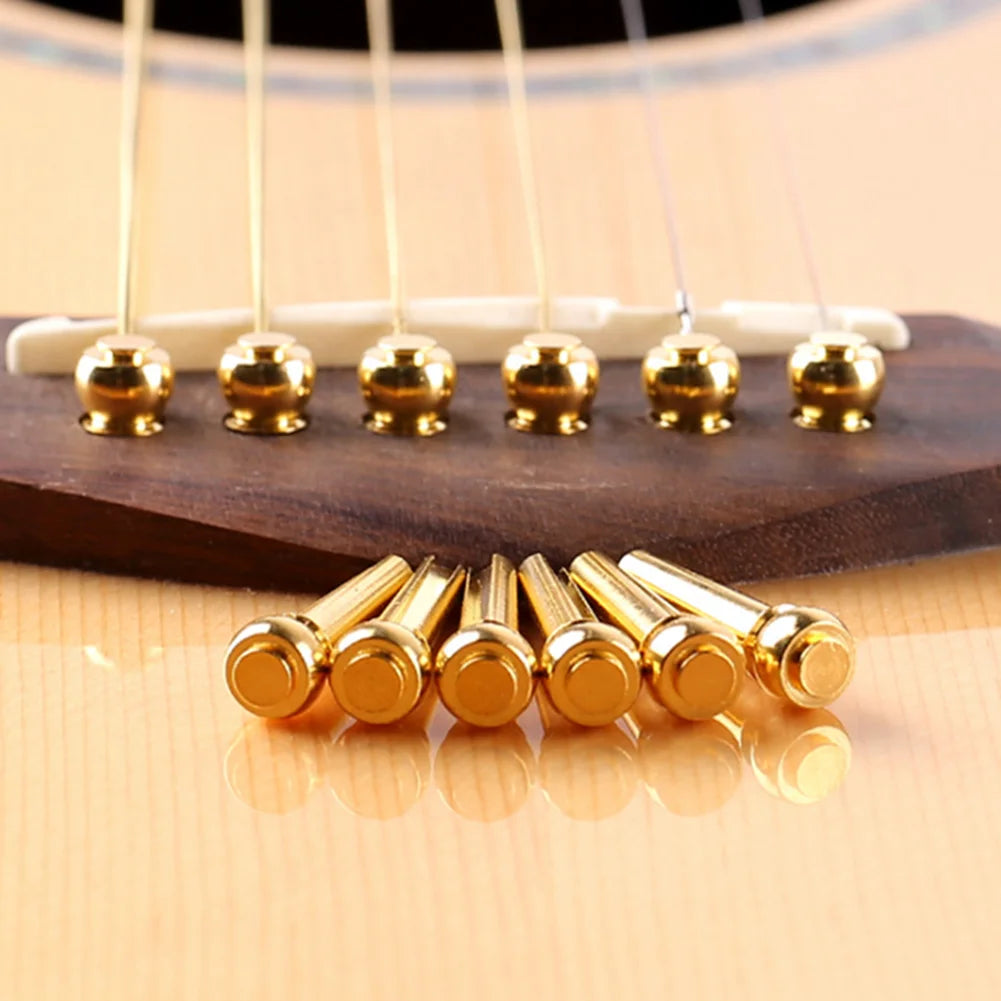 Brass Guitar Bridge Pins Set For Acoustic And Electric Guitars