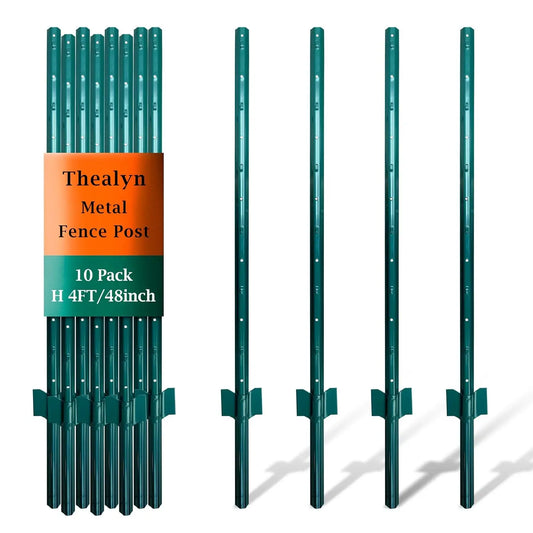 Metal U-Post Fence Stakes 10-Pack No Dig Installation