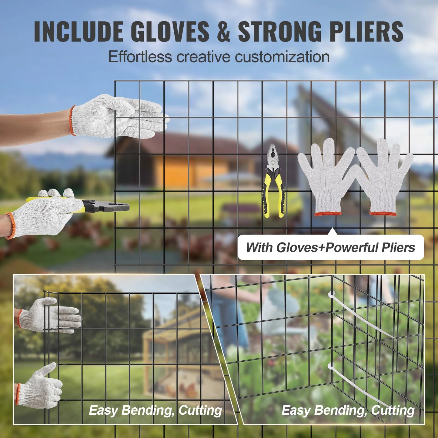 VEVOR Galvanized Vinyl Coated Hardware Cloth Wire Mesh Roll For Poultry Fencing