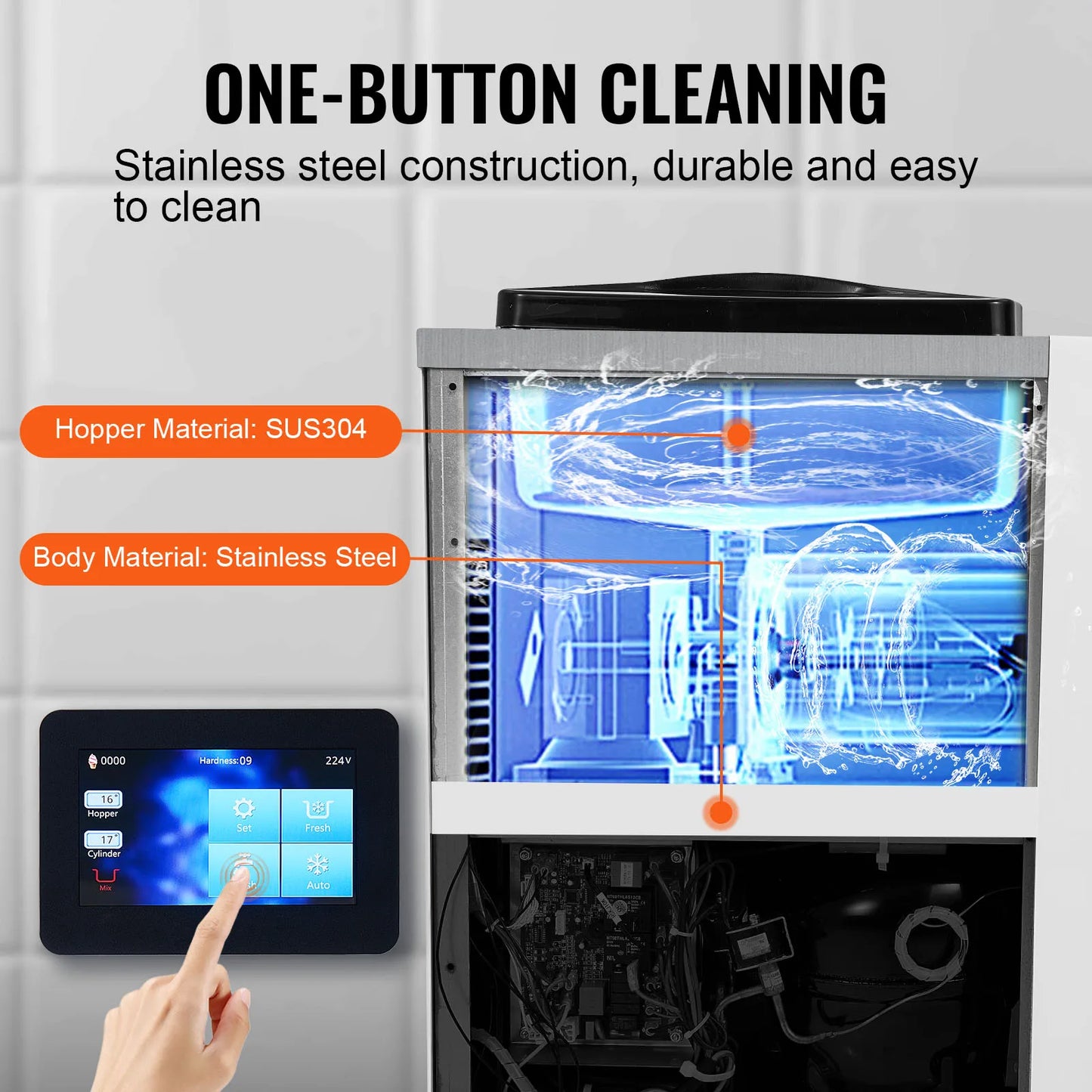 VEVOR Commercial Ice Cream Machine Single Flavor Soft Serve