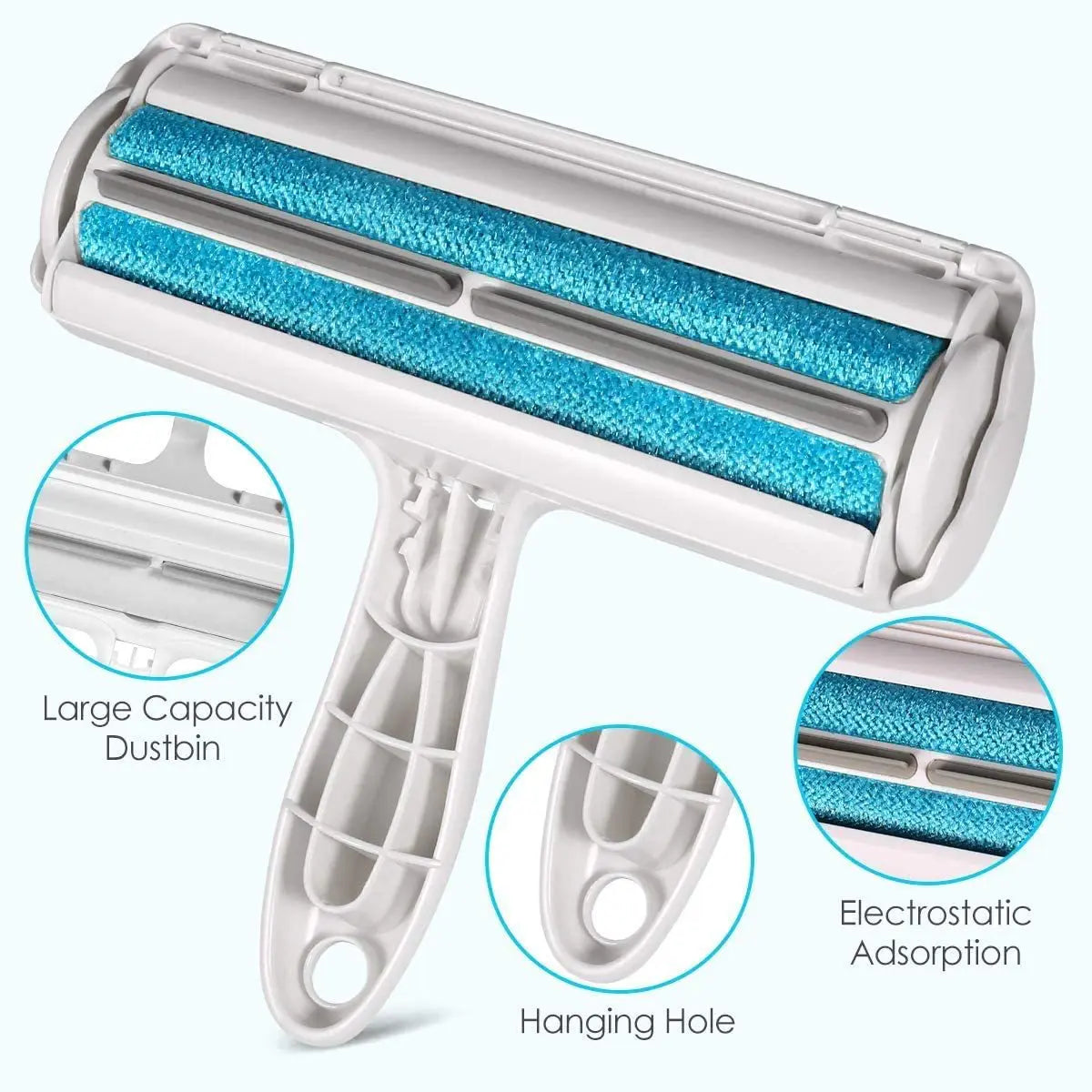 Pet Hair Remover Roller Self Cleaning Base For Furniture