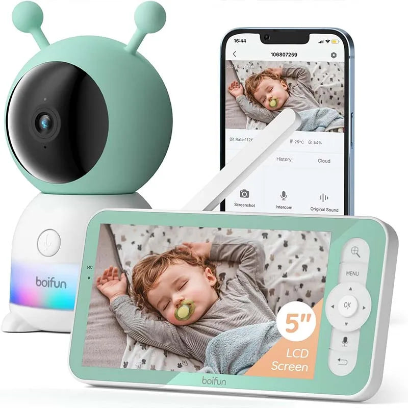 BOIFUN 2K Baby Monitor Camera With App Control Auto Tracking
