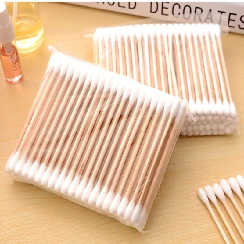 disposable double head cotton swabs hygienic cleaning for home use makeup remover ear cleaning cotton swabs