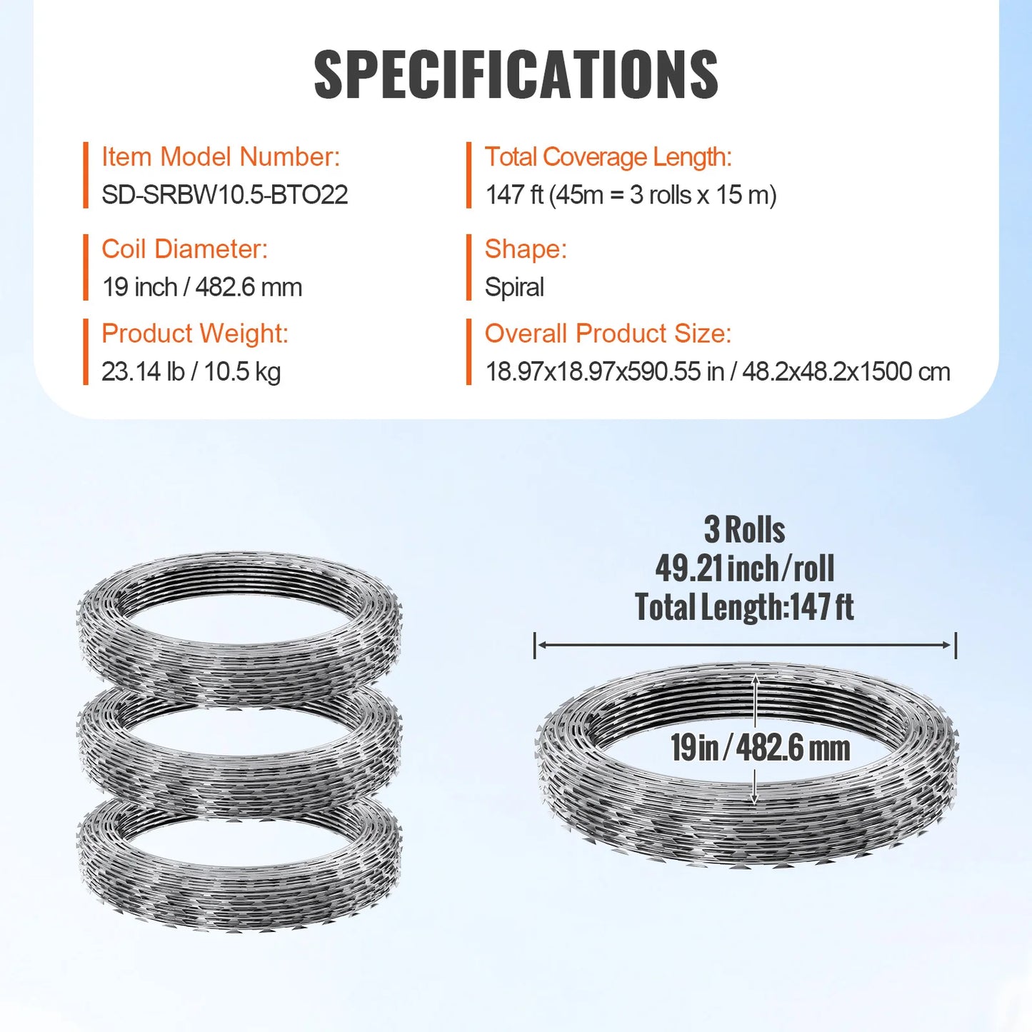 SucceBuy Double Spiral Barbed Wire Fence Rolls for Garden