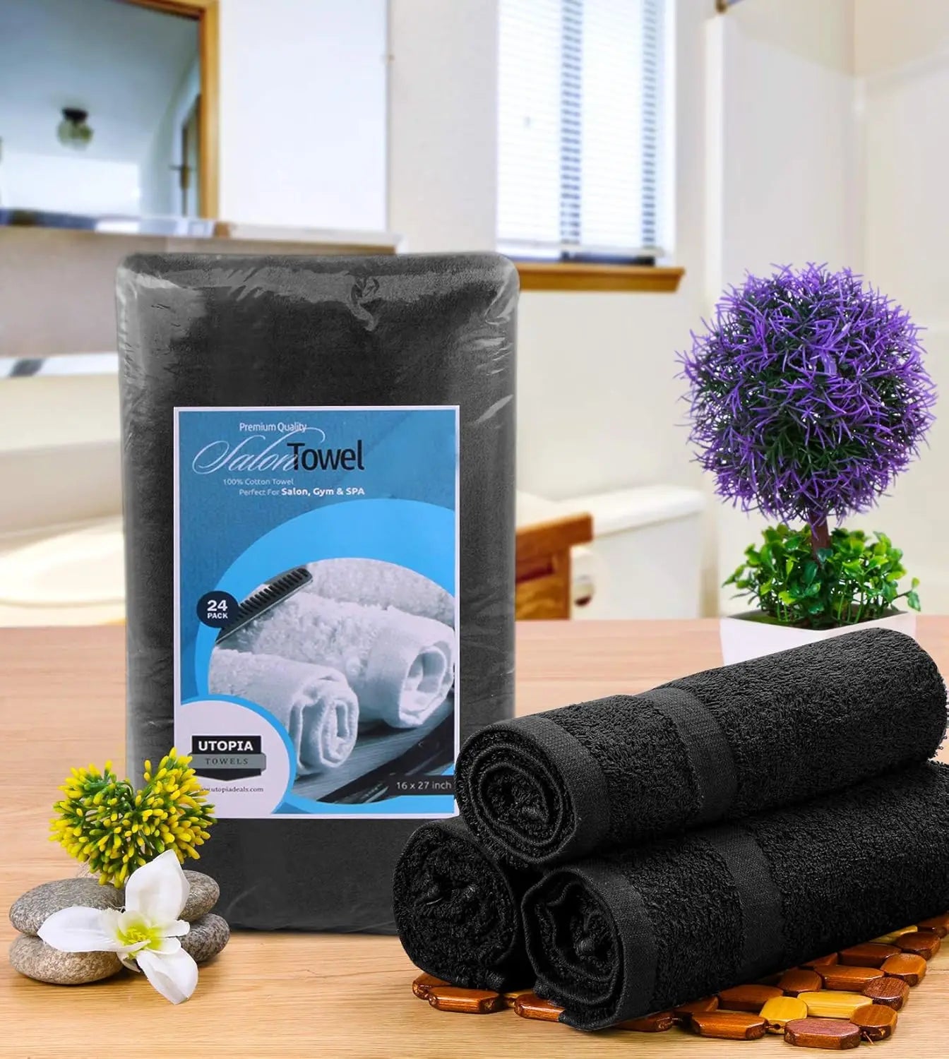 Salon Towels 24 Pack Highly Absorbent Cotton For Spa Beauty