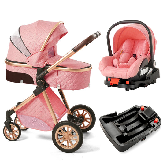 High Landscape Three-in-One Baby Stroller With Reversible Seat