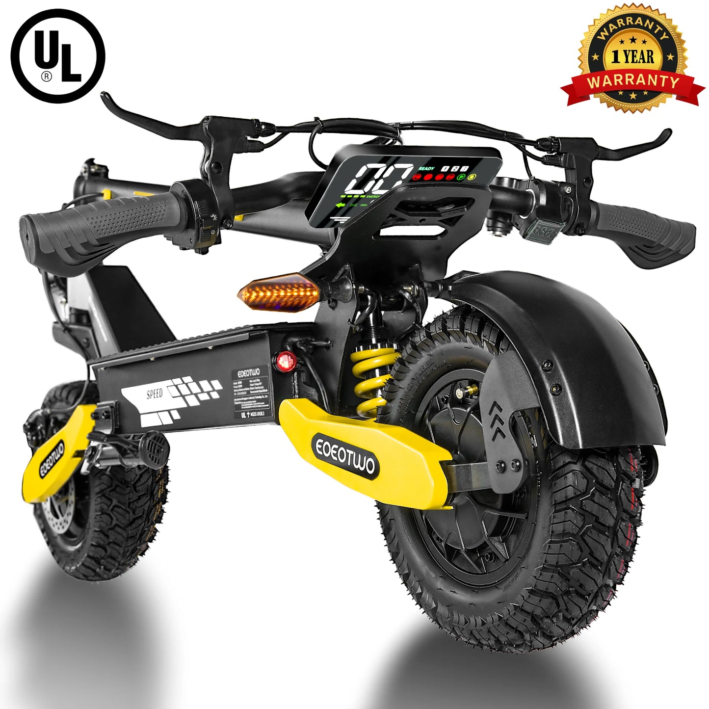 1200W Off Road Electric Scooter for Adults 48V Long Range E-Scooter 30MPH Fast Speed 11" Tubeless Tire Foldable Kick Scooter
